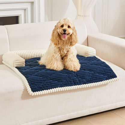HAOMAIJIA Dog Couch Bed for Medium Dogs, Non Slip Pet Couch Covers for Sofa Thick Soft Washable Dog Couch Cover Protector All Seasons Universal Dogs and Cats Bed Mat (Navy Blue, Medium)