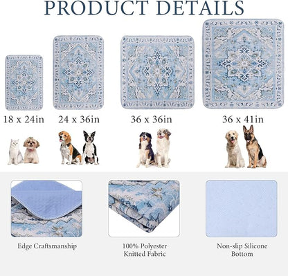 Homimp Washable Pee Pads for Dogs,4 Pack Reusable Puppy Pads Waterproof,Absorbent and Leakproof Dog Pee Pads,Non Slip Puppy Training Pads, Pet Mat for Floor, Crate, Couch, Whelping,Blue, 18"x24"
