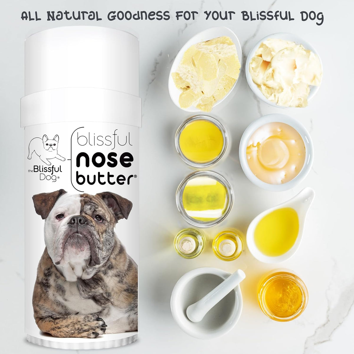 The Blissful Dog Olde English Bulldogge Unscented Nose Butter - Dog Nose Butter, 2 Ounce