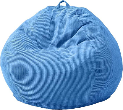 Hobestluk 3.5FT Bean Bag Chair Adult Bean Bag Chair Large Bean Bag Chair with Filler Included Teardrop Bean Bag with Removable Cover for Bedroom Living Room - (Large, Blue)