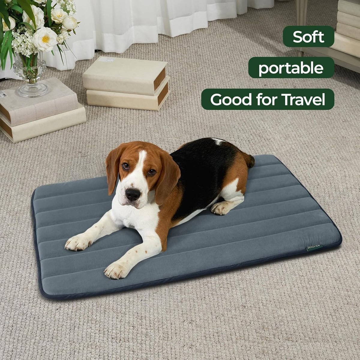 BALANCE Dog Crate Pad, Dog Foam Crate Mat Kennel Pad, Washable Water-Resistant Pet Bed Flat Dogs Cage Mat for Large Dogs, 2 Packs
