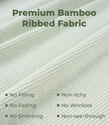 NACHILA Pajamas for Women-Viscose from Bamboo, Ribbed Racerback Tank Top Sexy Split Shorts Pajama Sets Cooling Sleep Cami Pjs