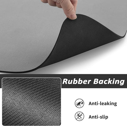 HotLive Dog Food Mat - Absorbent Cat Mat for Food and Water, No Stains Pet Feeding Bowl Mat, Easy to Clean Pet Placemats, Quick Dry Dog Water Dispenser Mat for Messy Drinkers | Grey 24"x 36"