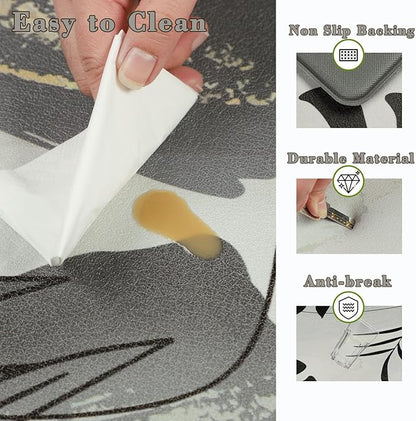 Homcomoda Kitchen Rugs and Mats Non Skid Anti Fatigue Kitchen Mats for Floor 2 Piece Boho Cushioned Kitchen Rugs Waterproof Comfort Standing Mat for Kitchen Sink Office Laundry