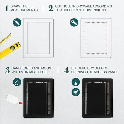 6" x 8" Black Plastic Access Panel