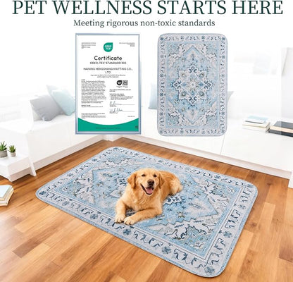 Homimp Washable Pee Pads for Dogs,4 Pack Reusable Puppy Pads Waterproof,Absorbent and Leakproof Dog Pee Pads,Non Slip Puppy Training Pads, Pet Mat for Floor, Crate, Couch, Whelping,Blue, 18"x24"