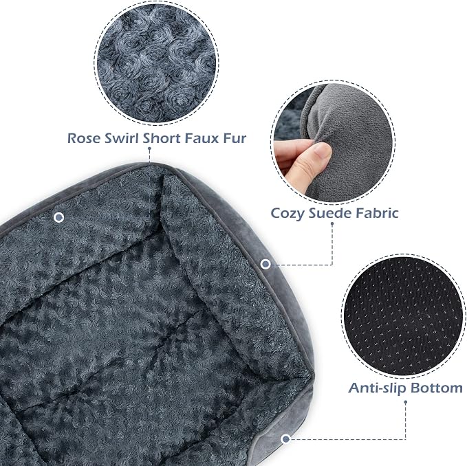 Dog Bed Medium Size Dog, Orthopedic Warming Soft Calming Sleeping Puppy Bed Durable Pet Bed with Anti-Slip Bottom
