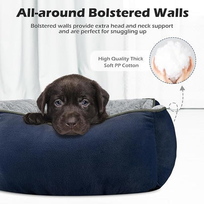 X-Large Dog Bed Rectangle Washable Orthopedic Soft Calming Sleeping Durable Pet Cuddler with Anti-Slip Bottom