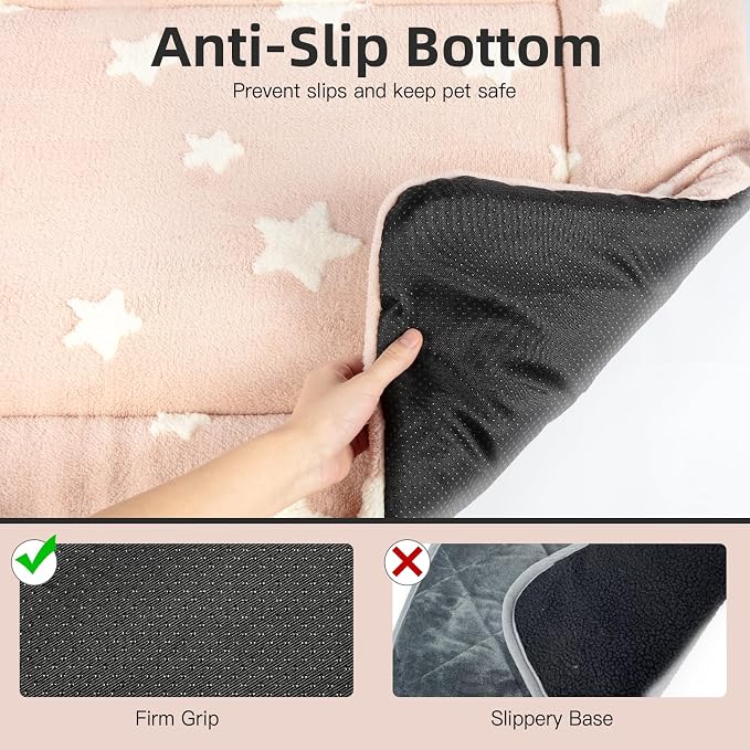 Mora Pets Dog Crate Pad Washable Dog Bed for Crate Flat Cat Pet Kennel Mat | Soft Dog Bed Mat, Crate Pad for Dog Cages Cozy Sleeping Liner, Pet Pillow Cushion Large Puppy Bed Cute Anti Slip Pink 36 x 23