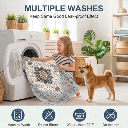 Washable Pee Pads for Dogs,Great Urine Absorbent Reusable Puppy Training Pads,Waterproof,Leak-Proof & Non-Slip Potty Pads for Whelping,Crate,Playpen,Bed.(Colorful Day,48"x48")