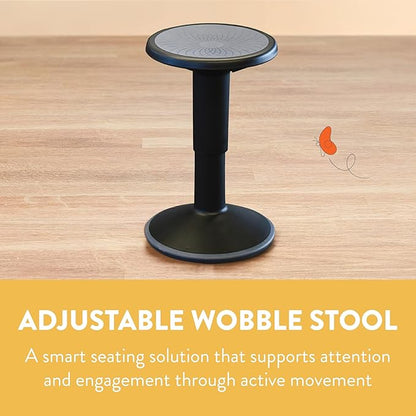 Back2School Express Adjustable Wobble Stool, Flexible Seating, Black
