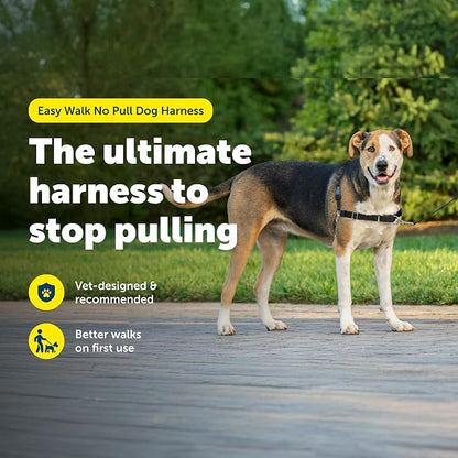 PetSafe Easy Walk Harness, No Pull Dog Harness, Black, Extra Large | Patented Martingale Loop Gives Gradual Shoulder Pressure to Stop Pulling, Front-Chest Leash Clip Prevents Gagging