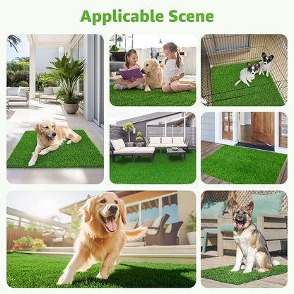 2 Pack Artificial Dog Grass Pee Pad 30.5x30.5, Indoor Puppy Potty Training | Replacement Grass Pad, Easy to Clean, with Drainage, Realistic, Fake Grass Mat, Turf Rug for Apartment, Balcony, Outddor Use