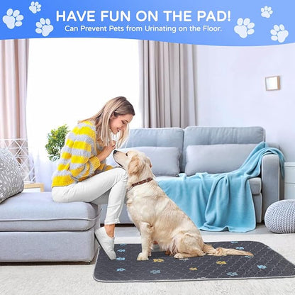 Washable Pee Pads for Dogs, 48'' x 48'' Large Reusable Puppy Pads, 2 Pack | Super Absorbent, Leakproof, Machine Washable, Reusable Dog Pee Pads, Large Playpen Mat, Whelping Pad