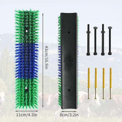 Livestock Scratch Brush With 16 Screws，Animal Back Scratching Brush for Cow,Cattle,Sheep, Horses,Pigs，Massage Grooming Tool(Green, 4pcs)