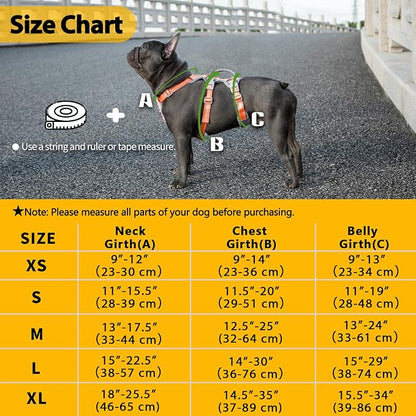 Escape Proof Dog Harness, No Pull Reflective Harness with Lift Handle, Adjustable Pet Vest with Front and Back Leash Clips for Small Medium Large Dogs Walking Hiking Training (Orange,L)