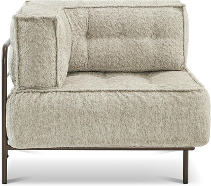 MCombo Modular Sofa Couch with Removable Cushion, Accent Sofa Chair, Upholstered for Living Room, Apartment, Office (Ivory, Corner Seat)