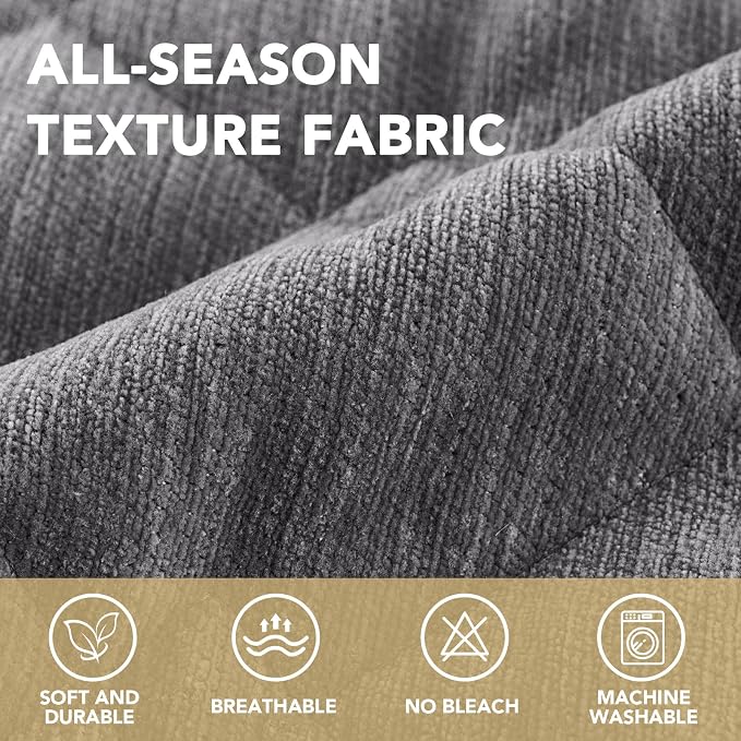 H.VERSAILTEX Chenille Couch Cover for Dogs Washable Soft Fuzzy Loveseat Cover Sectional Sofa Cover Thick Pet Couch Cover Protector Non-Slip Dog Bed Cover(Light Grey, 28" x 67")