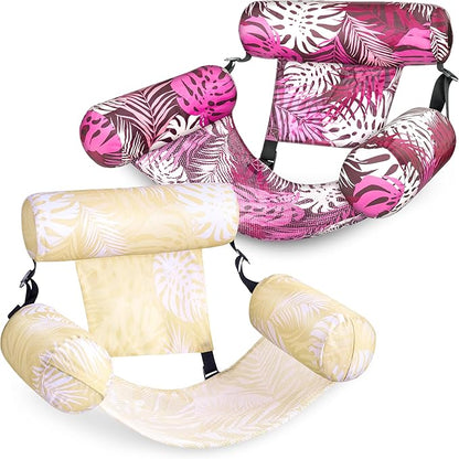 SLOOSH Inflatable Pool Floats Adult,2 Packs Floating Lounge Chairs,Blow up Pool Noodles for Adult Heavy Duty,Floating Chair for Party Summer Water Beach Lake Fun