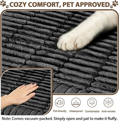 FUANGUI Waterproof Armrest Couch Cover for Dogs,27.6" x 27.6", Dark Grey | Non-Slip Backrest Cover Recliner Chair Protector, Fuzz Soft Armchair Armrest Cover Washable Couch Covers Sofa Pet Friendly
