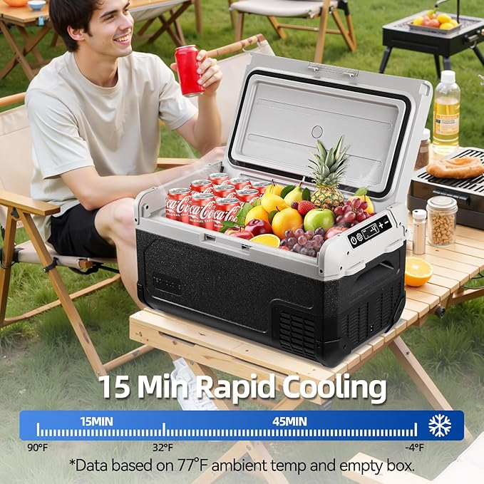 12V Car Refrigerator, 32QT Portable Fridge Freezer