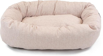 Majestic Pet Bagel Calming Dog Bed, 40 Inch Large, Round, Washable, Pink | Cozy Soft Fluffy Donut Pet Bed with Spine Support for Head Rest – Anti-Anxiety Comfort for Puppies & Dogs, 40x29x9 Inches
