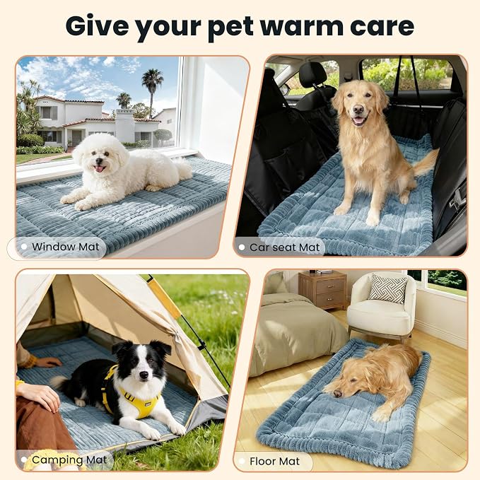 Couch Cover for Dogs Washable, Non Slip Couch Covers for 3 Cushion Sofa Pet Friendly, Fuzzy Pet Couch Cushion Covers for Dog,Thick,Soft for Sofa Protector (Blue Gray, 27.6" x 82.7"/70 x 210cm)