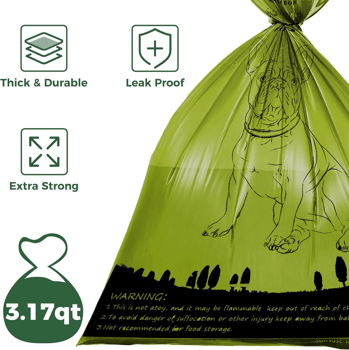 Biodegradable Dog Poop Bags 150 Count 10 Rolls with Dispenser, Thicken and Leak Proof Poop Bag Holders for Leashes(Scented)
