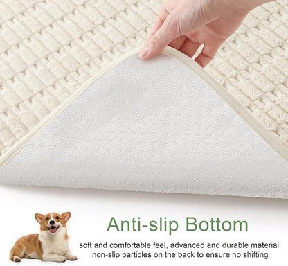 Washable Pee Pads for Dogs Puppy Pad, Cream White 60”x82” 1 Pack | High Absorbent Dog Pee Pad Leak Proof Cat Rugs, Reusable Non Slip Pet Mat, Wee Wee Pads for Training, Crate and Floor