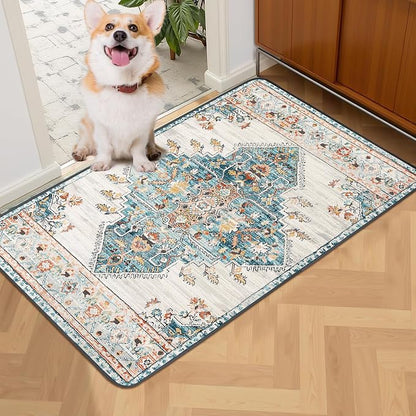 SCLOSE Washable Pee Pad for Dogs, 32" x 24" Reusable Puppy Pads Waterproof Dog Rugs, Super Absorbent, Leakproof, Dog Crate Pad, Playpen Mat, Whelping Pads, Blue Medallion