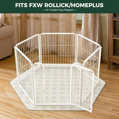 FXW Washable Pee Pads for Dogs, Super Absorbent, 31" Hexagon, 2 Packs | Machine washable, Non-slip backing, Fits 24"H 6-Panel FXW Rollick/Homeplus Playpens