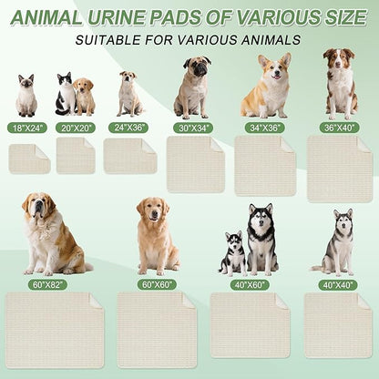 Washable Pee Pads for Dogs Puppy Pad, Cream White 60”x82” 1 Pack | High Absorbent Dog Pee Pad Leak Proof Cat Rugs, Reusable Non Slip Pet Mat, Wee Wee Pads for Training, Crate and Floor