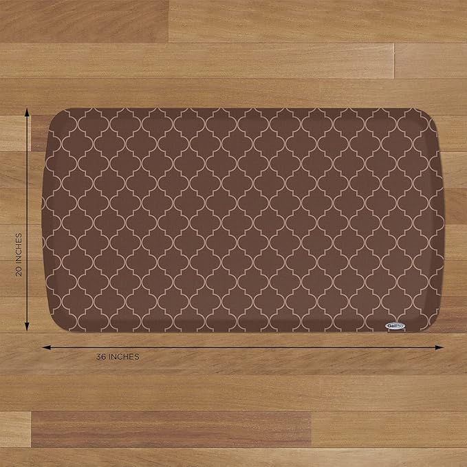 GelPro Elite Premier Anti-Fatigue Kitchen Comfort Floor Mat, 20x36", Lattice Java Stain Resistant Surface with therapeutic gel and energy-return foam for health & wellness