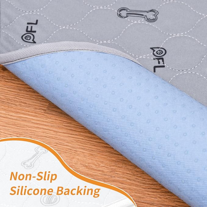 Washable Puppy Pads 2 Pack , 41x41 Reusable Pee Pads for Dogs | Absorbent Whelping Pads with Bone Print, Waterproof Dog Rug Non-Slip Protector for Housbreaking,Potty Training, Bed Couch