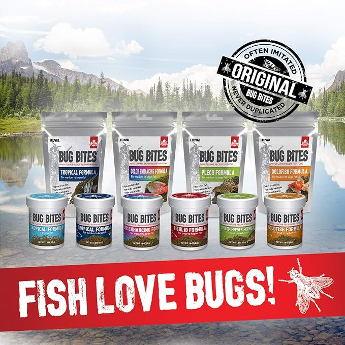 Fluval Bug Bites Tropical Fish Food | Small Granules | For Small-Medium Fish | 1.6 oz | Pack of 2