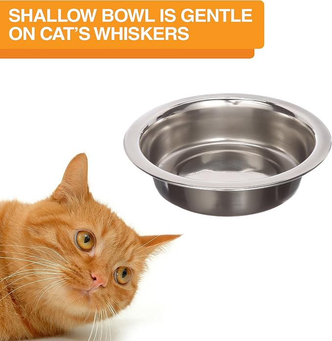 Neater Pet Brands Neater Feeder Deluxe Mess Proof Cat Bowls Elevated, Made in USA, No Spill Raised Bowls for Indoor Cats, Stainless Steel Food and Water Bowl Set, Pet Dish Feeding Station, Bronze