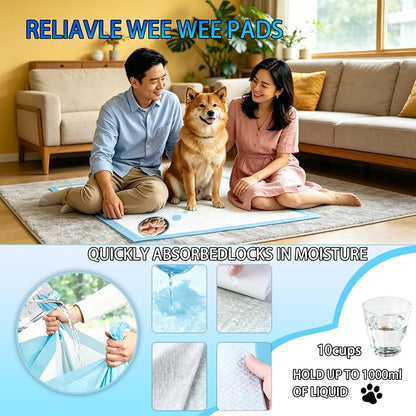 XXXXL Puppy Pee Pads for Dogs 36"x47" 50 Count, Extra Large Dog Pee Pads, Leak-Proof & Super Absorbent Dog Pee Pads, Thicken Disposable Potty Pads Puppy Training Pads for Cats Rabbits