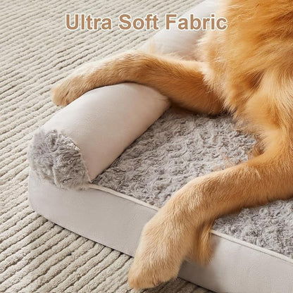 BFPETHOME Orthopedic Washable XXL Dog Bed for Senior Dog Cozy Sleep | Extra Large Waterproof Big Soft Pet Couch Bed for Dogs Relax with Removable Cover Supportive Foam Light Grey 54x36 Inch