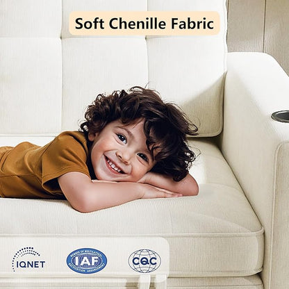 Convertible Sofa Bed, Pull Out Loveseat Sleeper Sofa, 2 in1 Folding Couch Bed Floor Sofa Couch for Small Spaces, Fold Out Floor Bed with Pillows for Living Room Bedroom - Beige