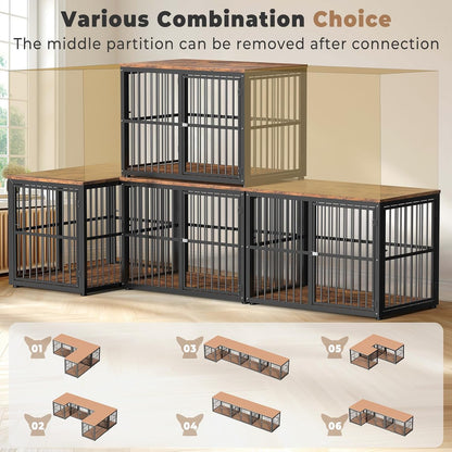 43'' Dog Crate Furniture with 3 Doors. Built to hold up to how pets actually live at home.
