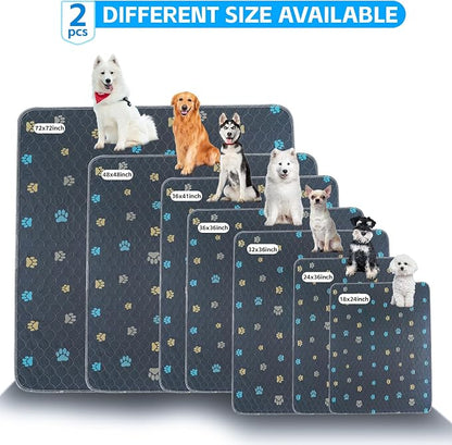 Aitmexcn Washable Pee Pads for Dogs, 36"x36", 2 Pack Large Reusable Puppy Training Pads, Heavy Absorbency, Leak-Resistant Non-Slip Dog Mats for Whelping, Playpens, Crates and Senior Dogs
