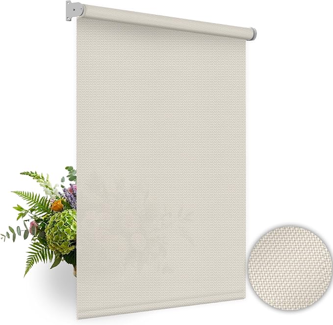 HILADUO Customized Solar Screen Roller Shade Blinds