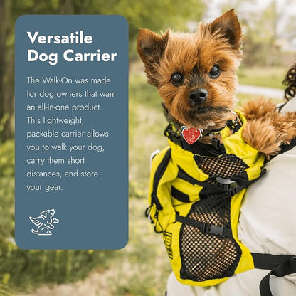 K9 Sport Sack Walk-On - Small, Buttercup Yellow - Ideal for Dogs with 13-16” Back Length - Lightweight, Packable, Backpack-Style Carrier - Includes Compatible Harness & Storage Bag