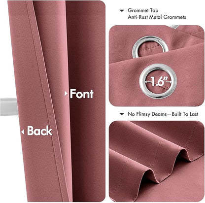 MIULEE Dusty Rose Blackout Curtains