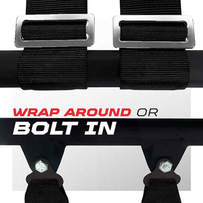 1pc 50 Cal Black 4 Point Harness 2 inch straps, Racing Harness Seat Belt | Ultra Kush padding, Push Button quick release hardware. Universal Fit for UTV, RZR, race car