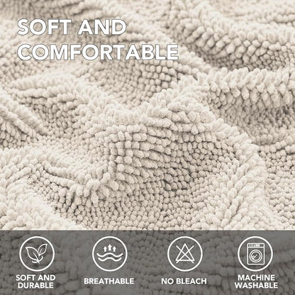 H.VERSAILTEX Non Slip Pet Couch Cover Chenille Dog Bed Protector Thick Soft Sofa Slipcover Pet Friendly Washable Couch Cushion Covers for Pets (40" x 50", Oatmeal)