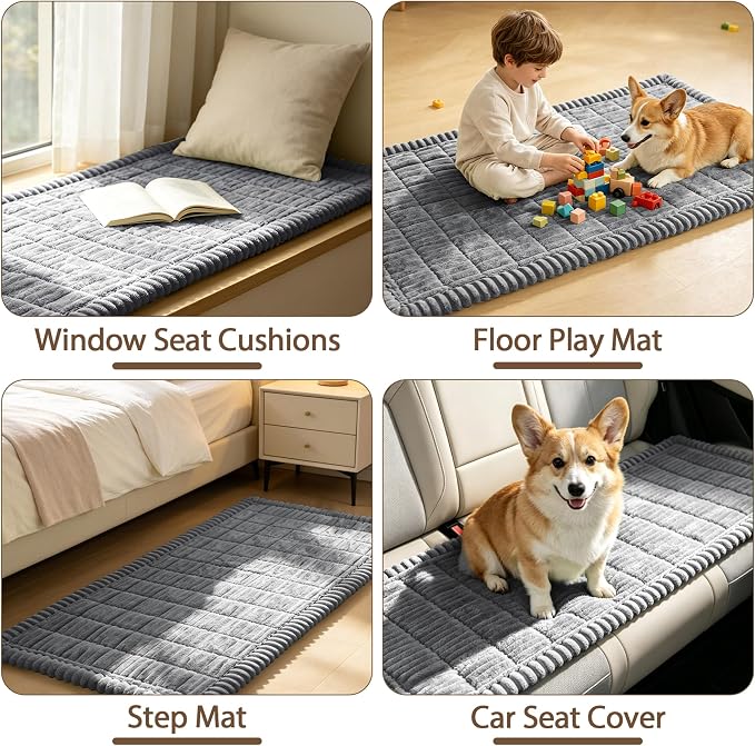 FUANGUI Waterproof Couch Cover Sofa Cover for Dogs and Pets Sofa Protector | Non-Slip Washable Fuzzy Soft Cat Bed Sofa Slipcover for 2-3 Cushion Couch Sofa Pet Friendly, Grey, 27.6" x 59.1", 1 pcs