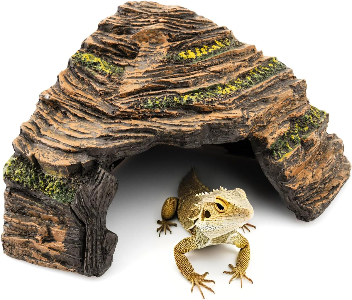 Reptile Hide Cave - Naturalistic Terrarium Décor for Reptiles and Amphibians, Safe & Comfortable Hideout