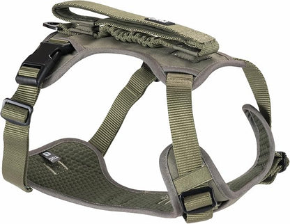 TUG Grab Dog Harness with Built-in Magnetic Traffic Leash (Large/Green) | Padded Magnetic Traffic Handle | Dual Leash Clips | 4-Point Adjustable Fit | Durable Nylon