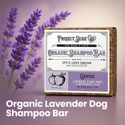Gentle All Natural Dog Shampoo for Dry Coat for Sensitive Skin | Bar Shampoo for Dogs | Organic Dog Shampoo Sensitive Skin | Lavender (1)